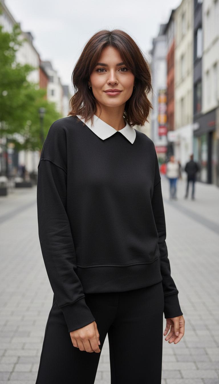 MODAL KUMAŞ TRİKO YAKA 2Lİ TAKIM-SİYAH ek resim